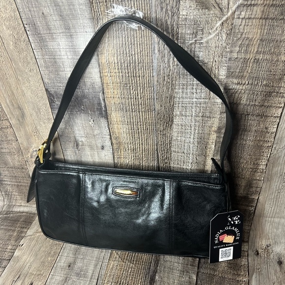 Oroton black leather shoulder handbag - Picture 2 of 15